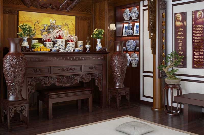 Mẫu 1: Thiết kế nội thất phòng bếp biệt thự thường xuyên phục vụ cho các bữa tiệc gia đình theo phong cách hiện đại