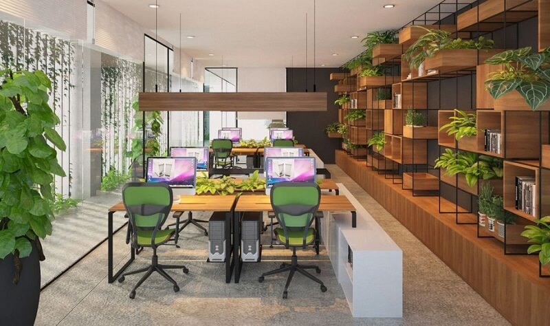 Thiết kế văn phòng với không gian xanh nhận được nhiều sự yêu thích