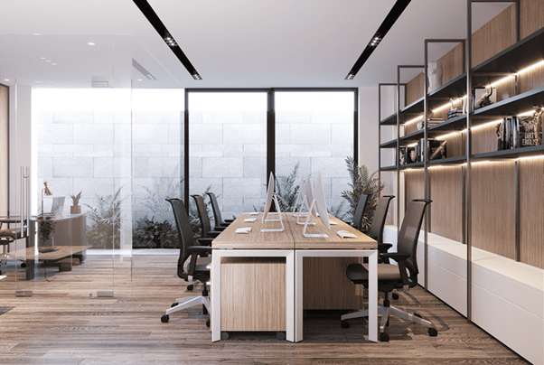 Thiết kế văn phòng theo phong cách tối giản tạo sự gọn gàng và tinh tế