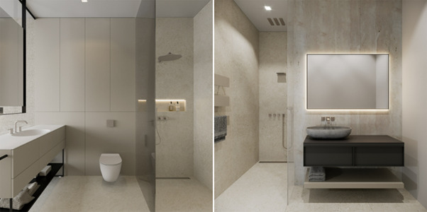 Phòng tắm bố trí đơn giản với nội thất sang trọng
